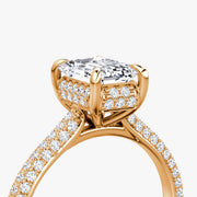 Emerald Cut - Royal Pave Ring - 14 K Gold